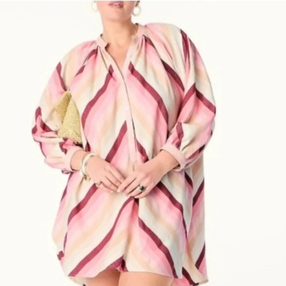NWT MARRAKSHI LIFE COLLABORATION WITH J CREW CHEVRON STRIPE TUNIC DRESS XS/S 🌺